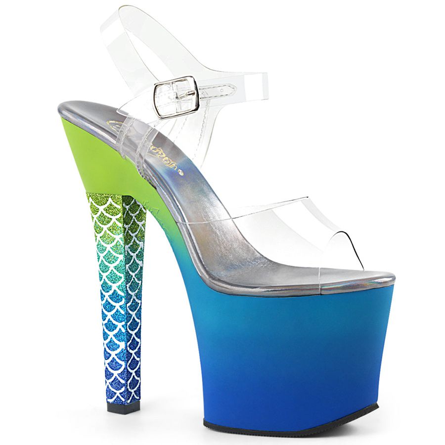 Sandales Bride Cheville Pleaser Ariel-708OMBRE Bleu Femme | VGX-3241999