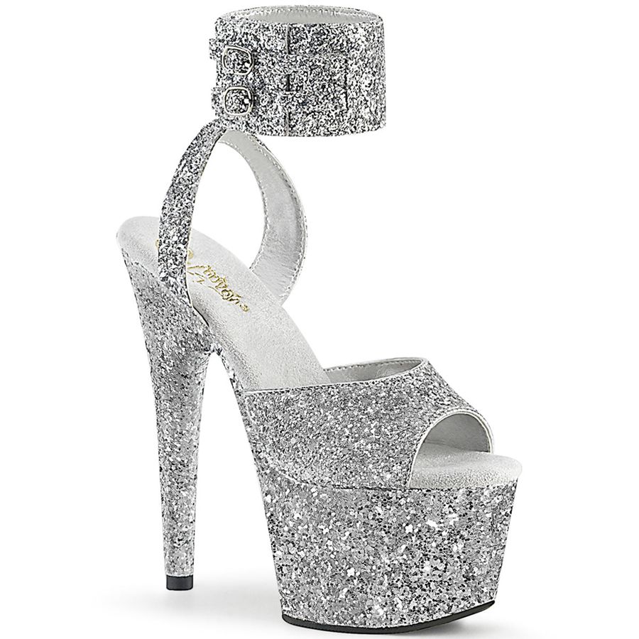 Sandales Bride Cheville Pleaser Adore-791LG Argent Femme | OZI-5680851