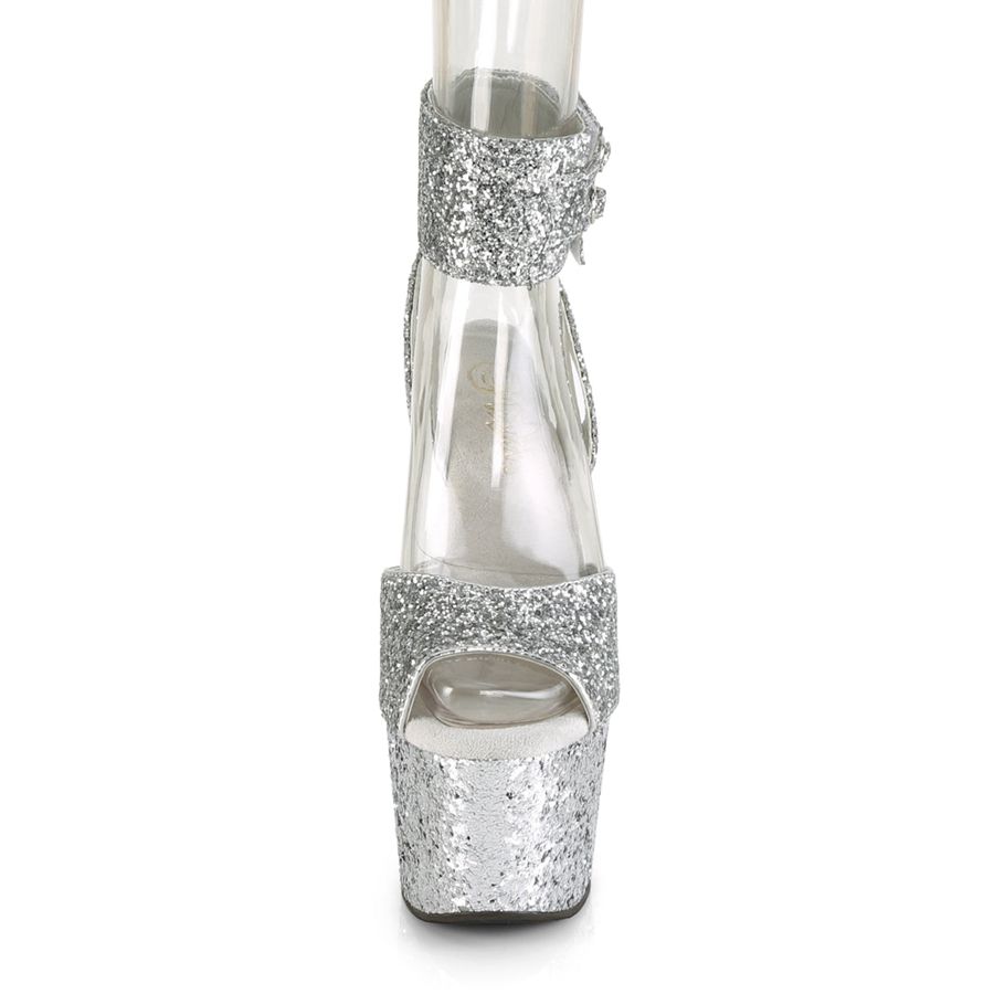 Sandales Bride Cheville Pleaser Adore-791LG Argent Femme | OZI-5680851