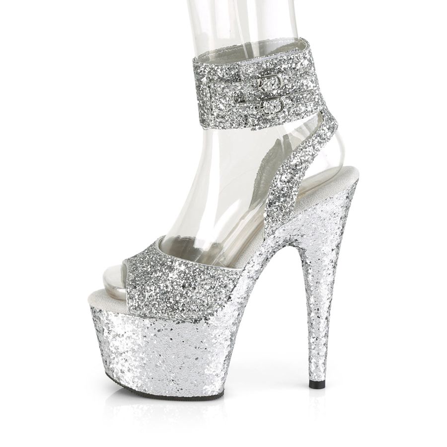 Sandales Bride Cheville Pleaser Adore-791LG Argent Femme | OZI-5680851