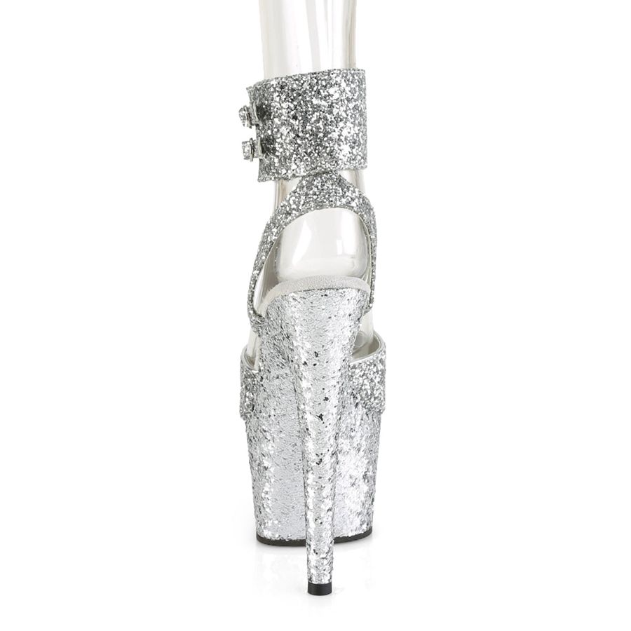 Sandales Bride Cheville Pleaser Adore-791LG Argent Femme | OZI-5680851