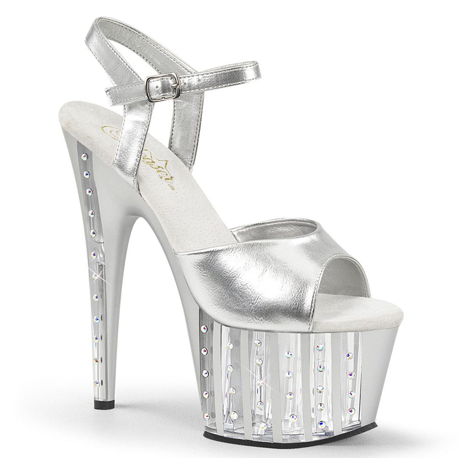 Sandales Bride Cheville Pleaser Adore-709VLRS Argent Femme | IIL-5230102