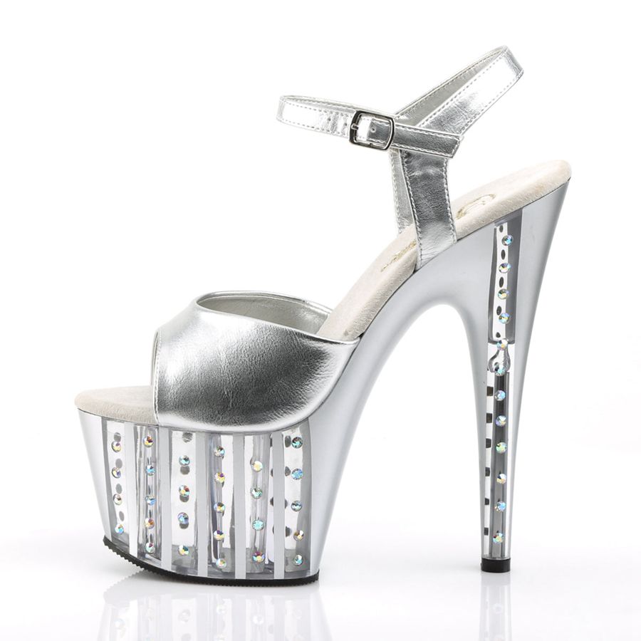 Sandales Bride Cheville Pleaser Adore-709VLRS Argent Femme | IIL-5230102