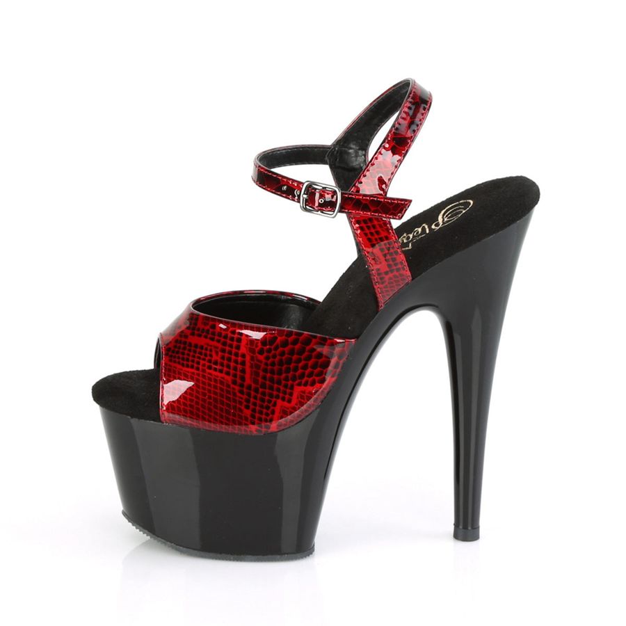 Sandales Bride Cheville Pleaser Adore-709SP Rouge Noir Femme | UFJ-2481862