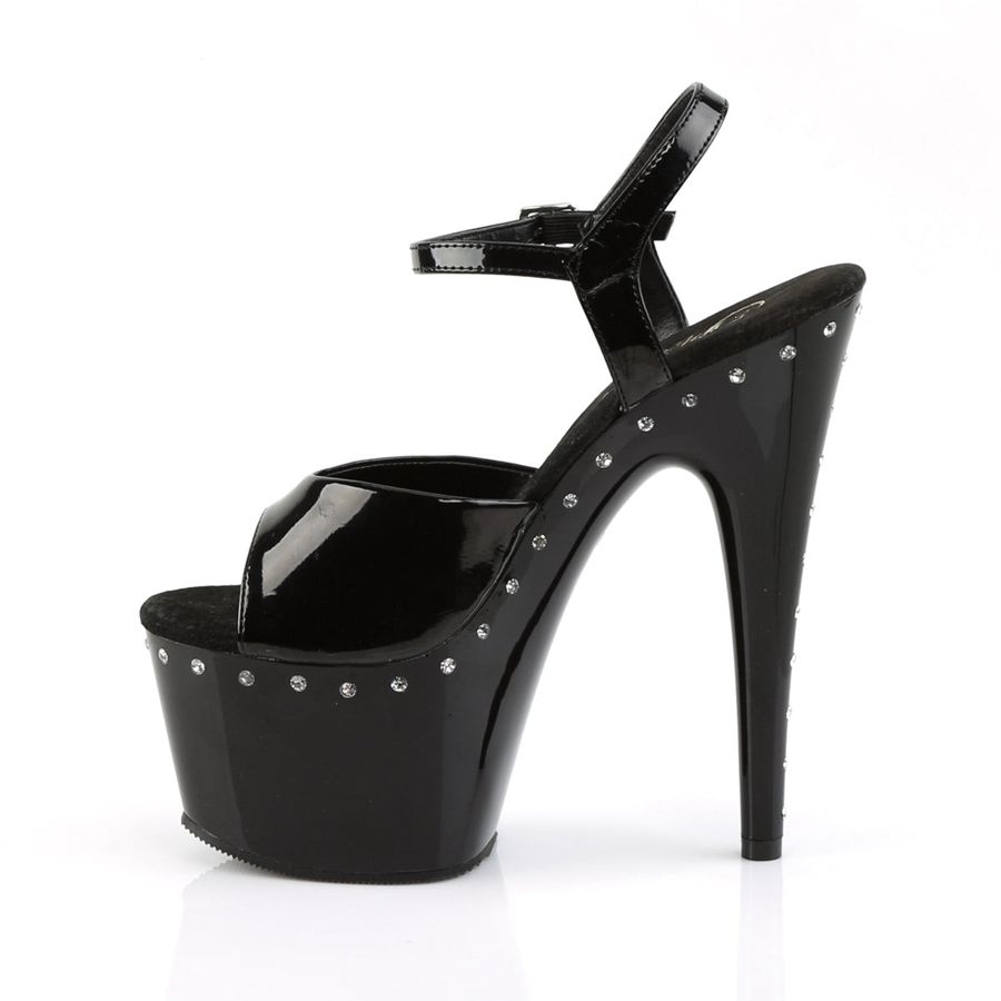 Sandales Bride Cheville Pleaser Adore-709LS Noir Femme | CVG-2215491