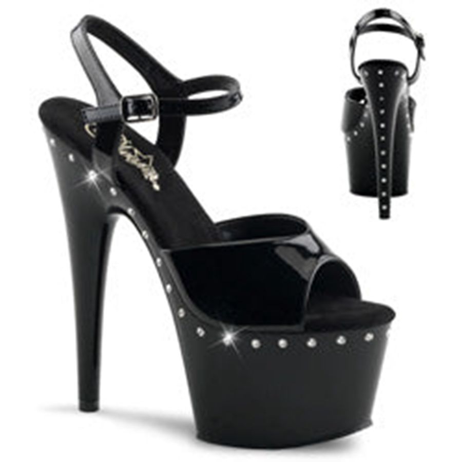 Sandales Bride Cheville Pleaser Adore-709LS Noir Femme | CVG-2215491