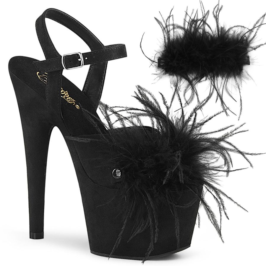 Sandales Bride Cheville Pleaser Adore-709F Noir Femme | OOI-5144020