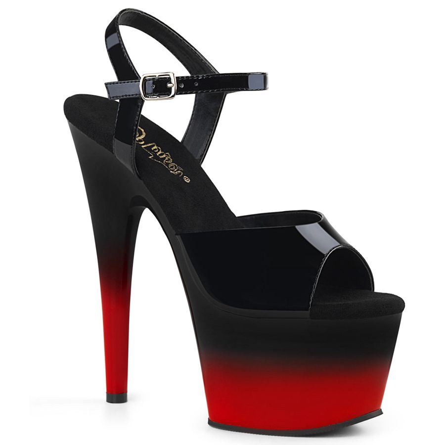 Sandales Bride Cheville Pleaser Adore-709BR-H Noir Rouge Femme | HKO-4588727