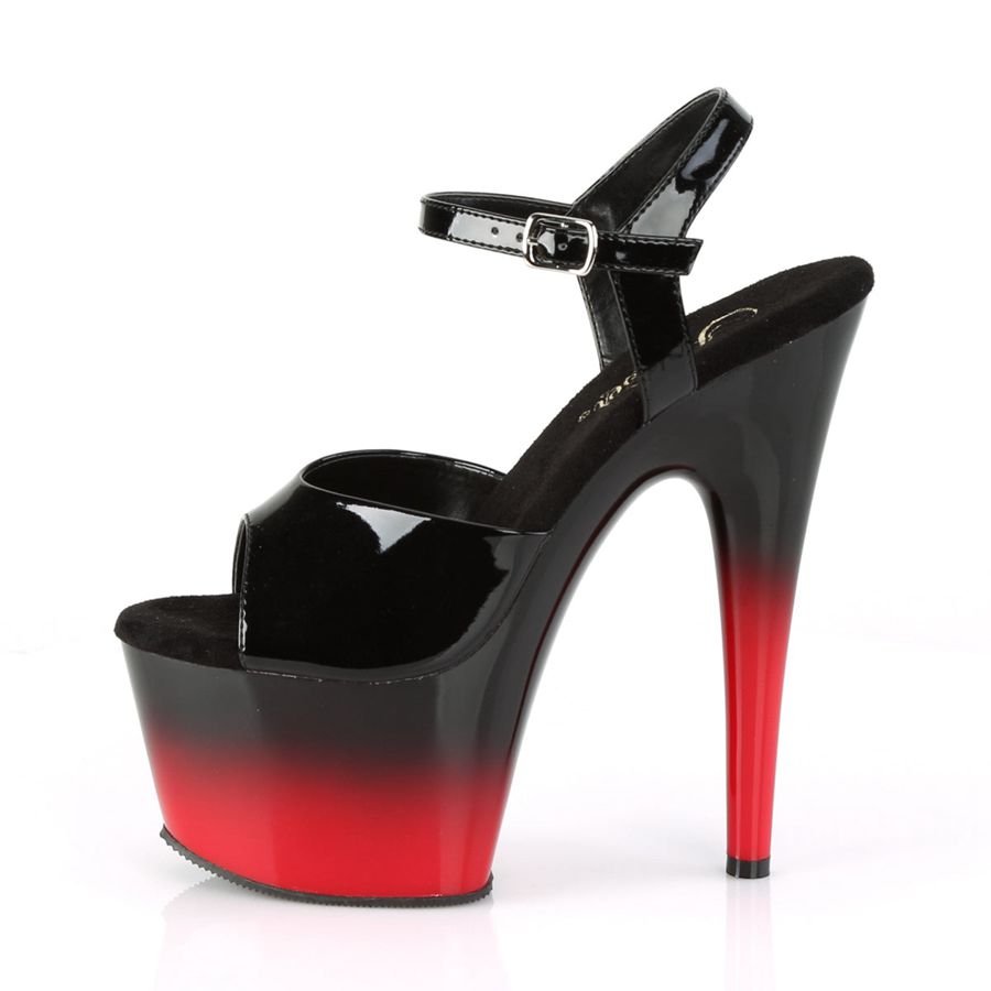 Sandales Bride Cheville Pleaser Adore-709BR-H Noir Rouge Femme | HKO-4588727