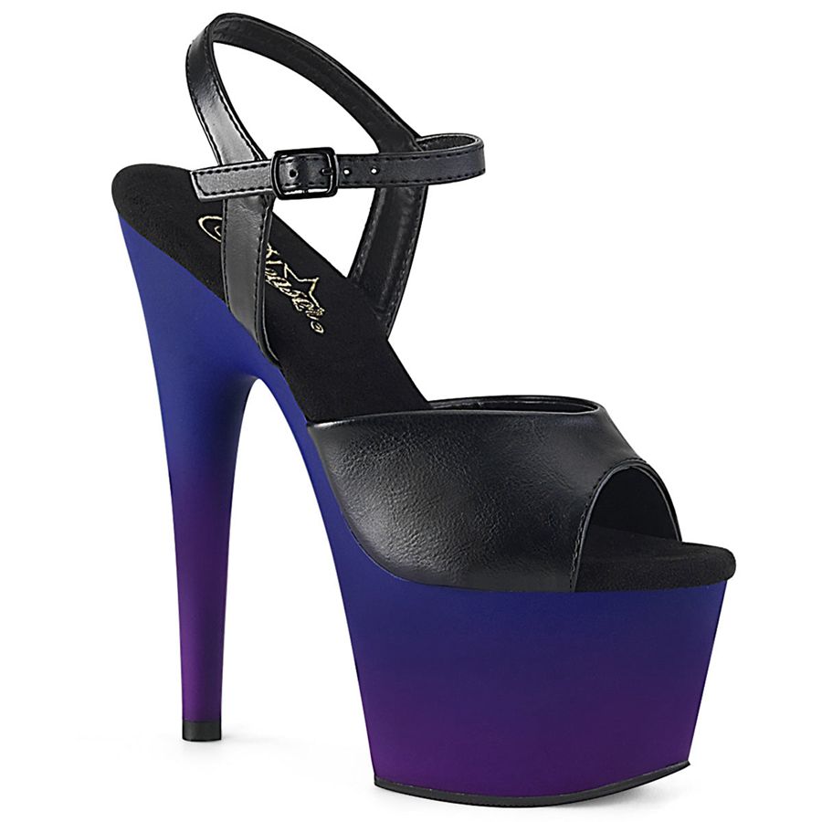 Sandales Bride Cheville Pleaser Adore-709BP Noir Bleu Femme | AHQ-7252084