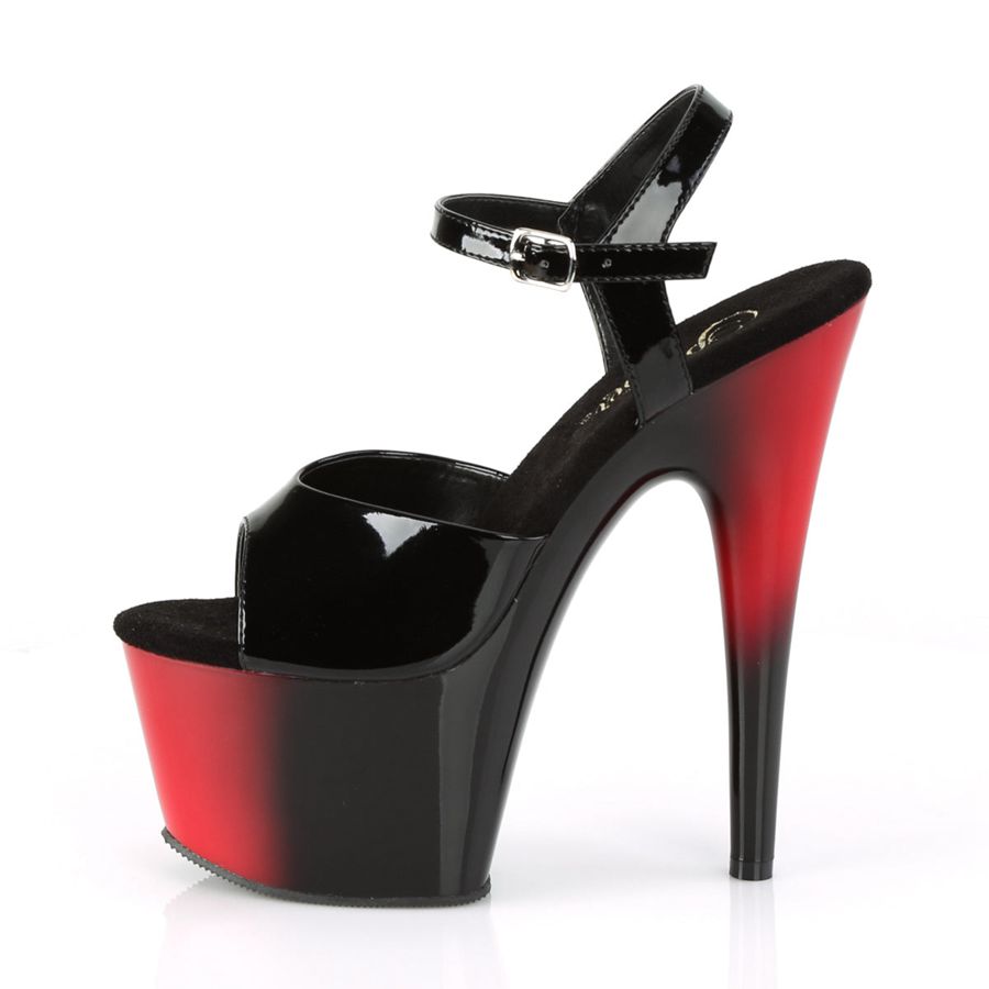 Sandales Bride Cheville Pleaser Adore-709BR Noir Rouge Femme | RII-2006055