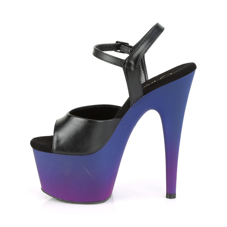 Sandales Bride Cheville Pleaser Adore-709BP Noir Bleu Femme | AHQ-7252084