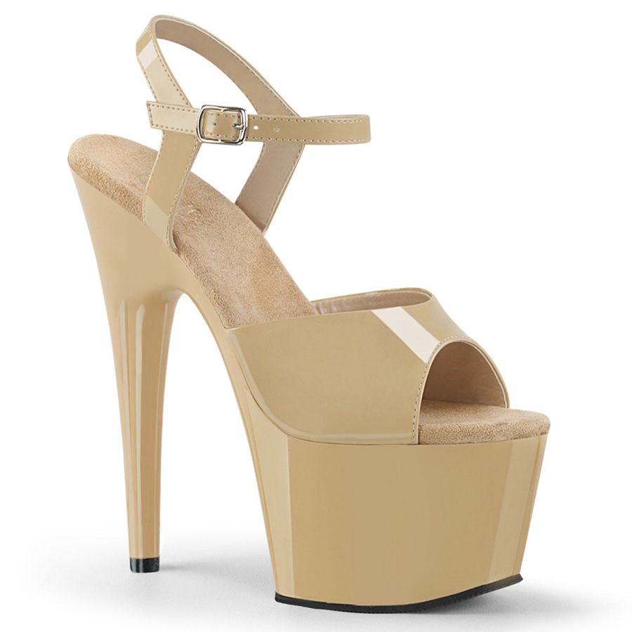 Sandales Bride Cheville Pleaser Adore-709 Beige Femme | POQ-0758807