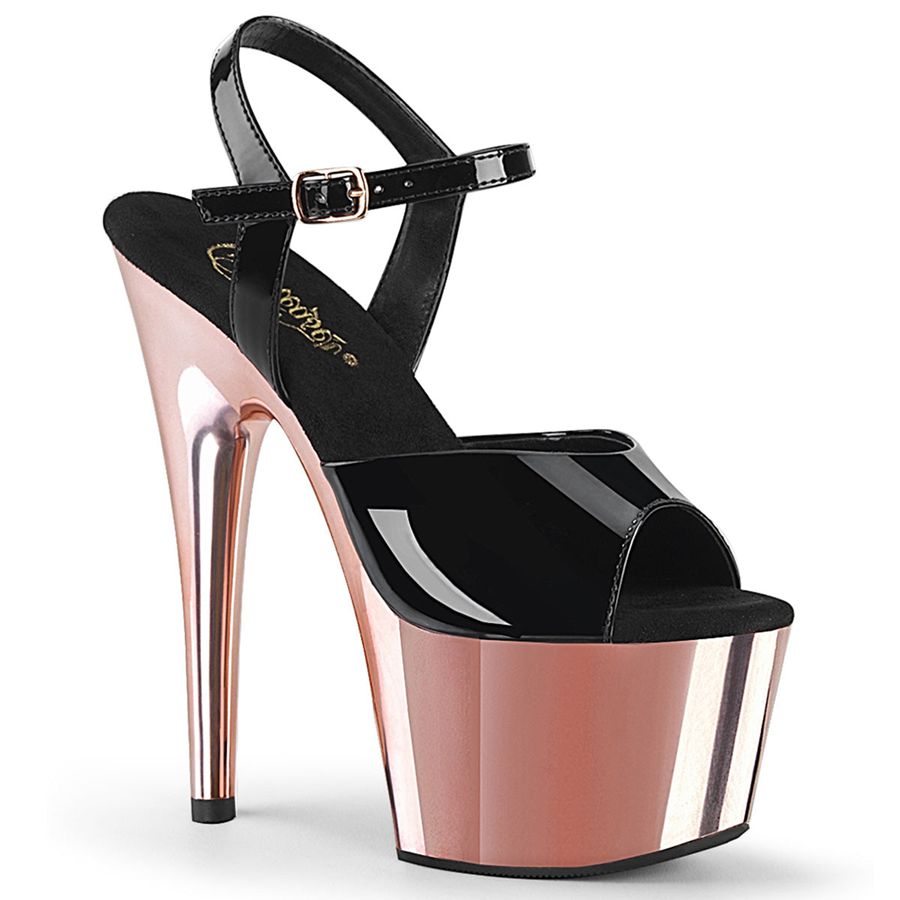 Sandales Bride Cheville Pleaser Adore-709 Rose Doré Femme | FZJ-9897854