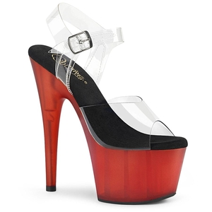 Sandales Bride Cheville Pleaser Adore-708T Rouge Femme | KNS-0901209