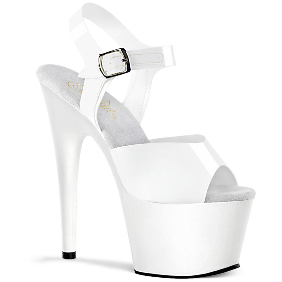 Sandales Bride Cheville Pleaser Adore-708N Blanche Femme | XGN-1437104