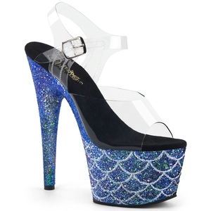 Sandales Bride Cheville Pleaser Adore-708MSLG Bleu Femme | RSR-8984024