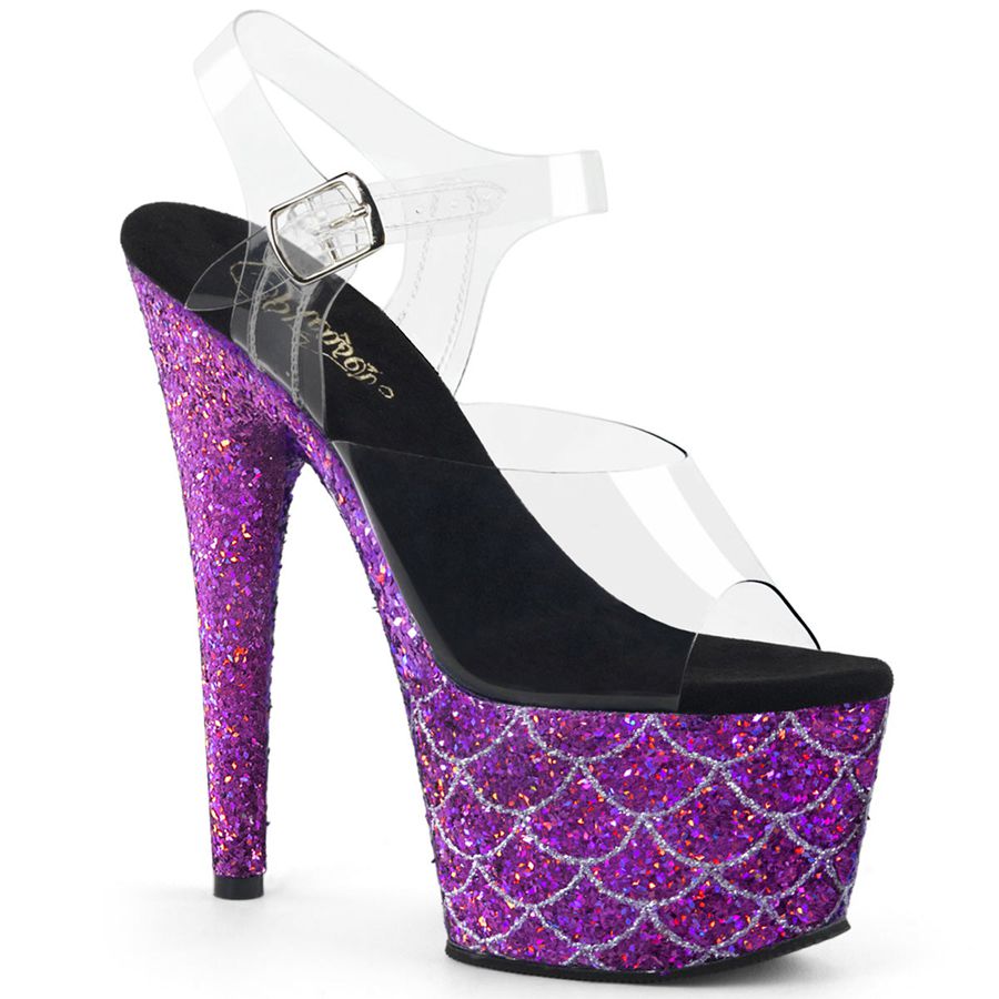 Sandales Bride Cheville Pleaser Adore-708MSLG Violette Femme | HGE-6040281