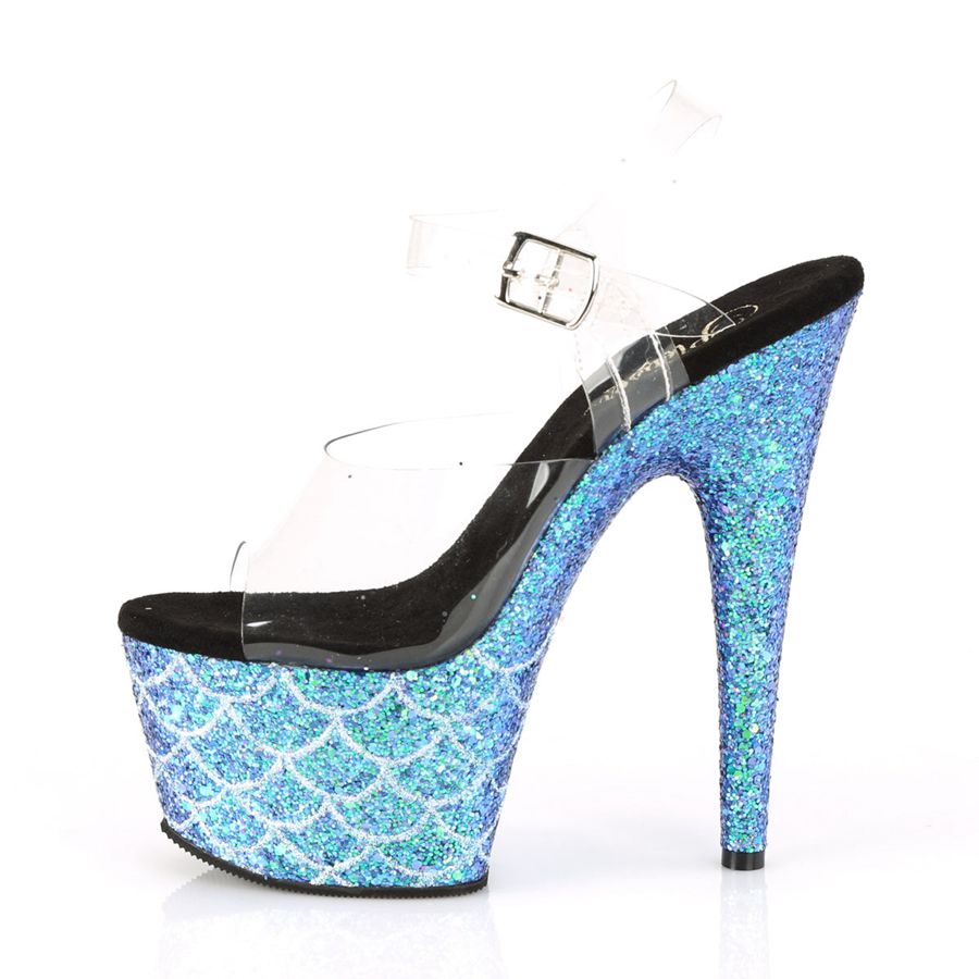 Sandales Bride Cheville Pleaser Adore-708MSLG Bleu Femme | RSR-8984024