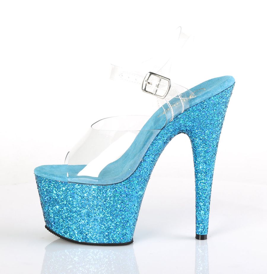 Sandales Bride Cheville Pleaser Adore-708LG Bleu Femme | NJY-2270139