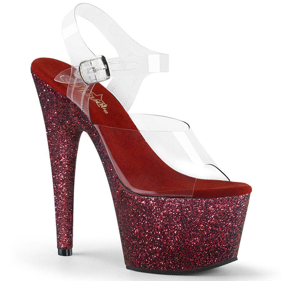 Sandales Bride Cheville Pleaser Adore-708HMG Bordeaux Femme | MUV-3607171