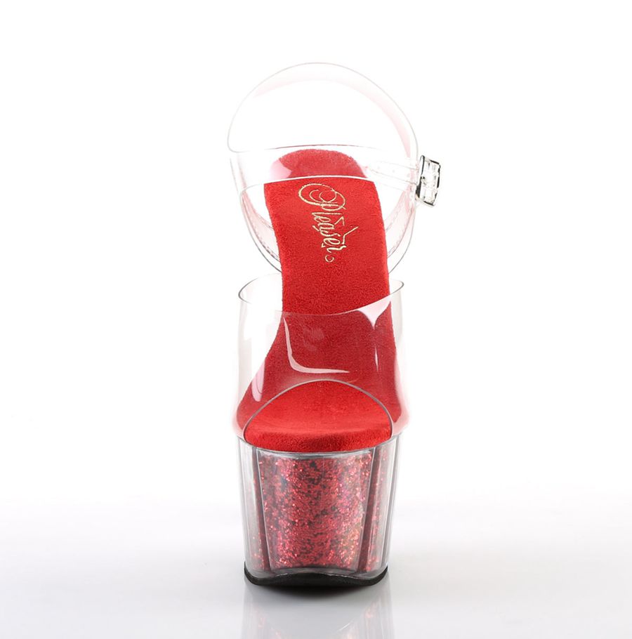 Sandales Bride Cheville Pleaser Adore-708G Rouge Femme | ADY-7575356