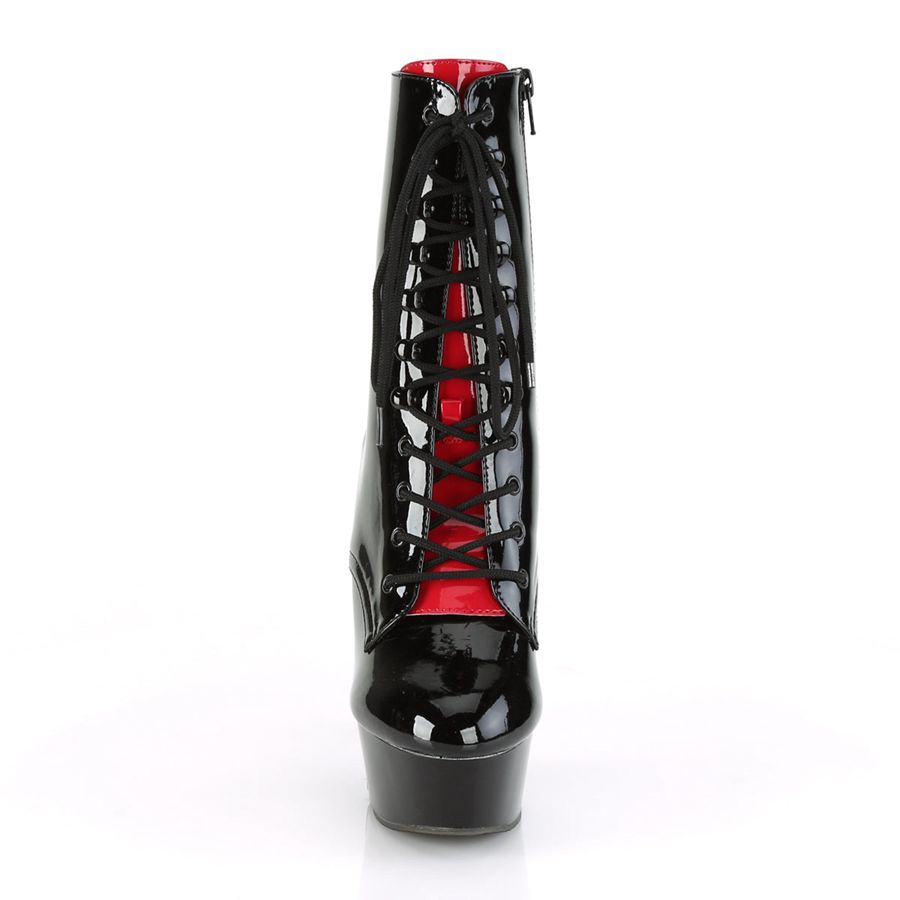 Bottines Pleaser Delight-1020FH Noir Rouge Femme | TAR-8474346