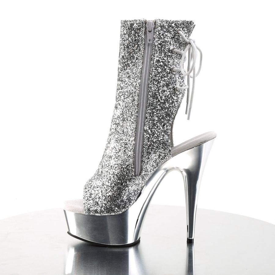 Bottines Pleaser Delight-1018G Argent Femme | QRO-4611433