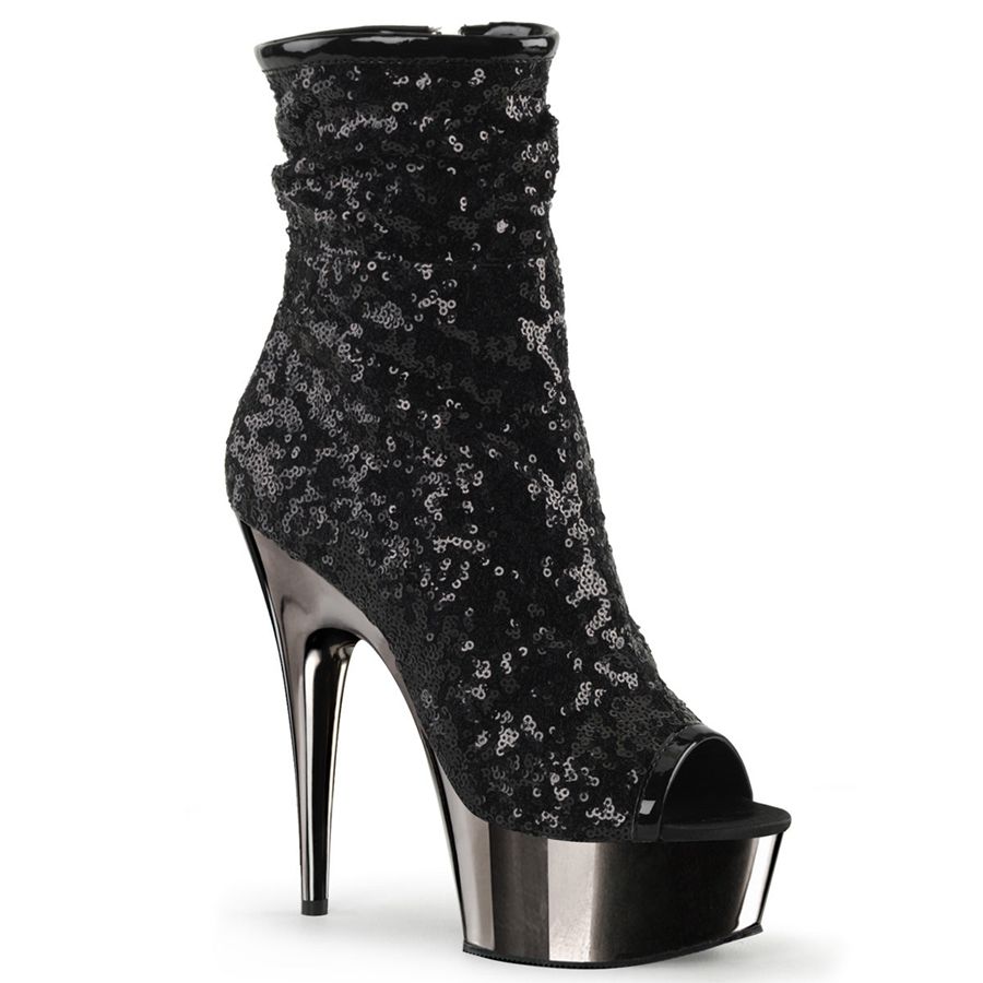 Bottines Pleaser Delight-1008SQ Noir Femme | QEY-7995795