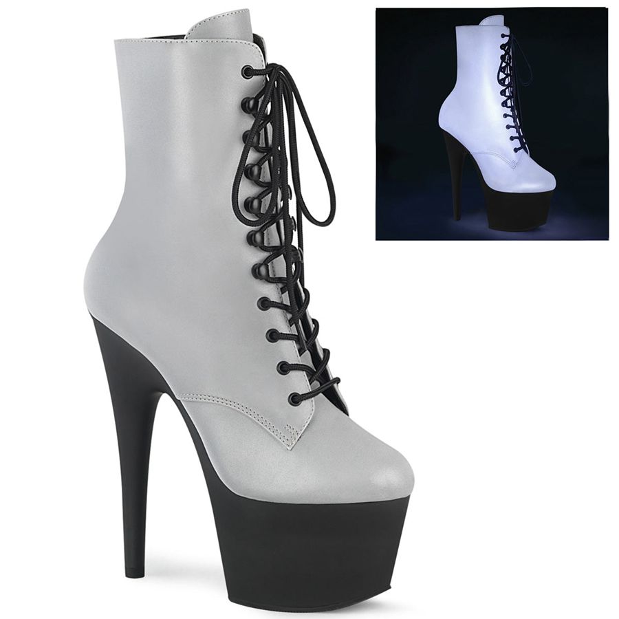 Bottines Pleaser Adore-1020REFL Blanche Femme | RNU-1937523