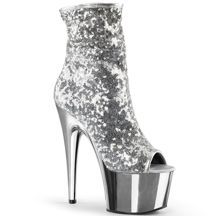 Bottines Pleaser Adore-1008SQ Argent Femme | VBT-0053573