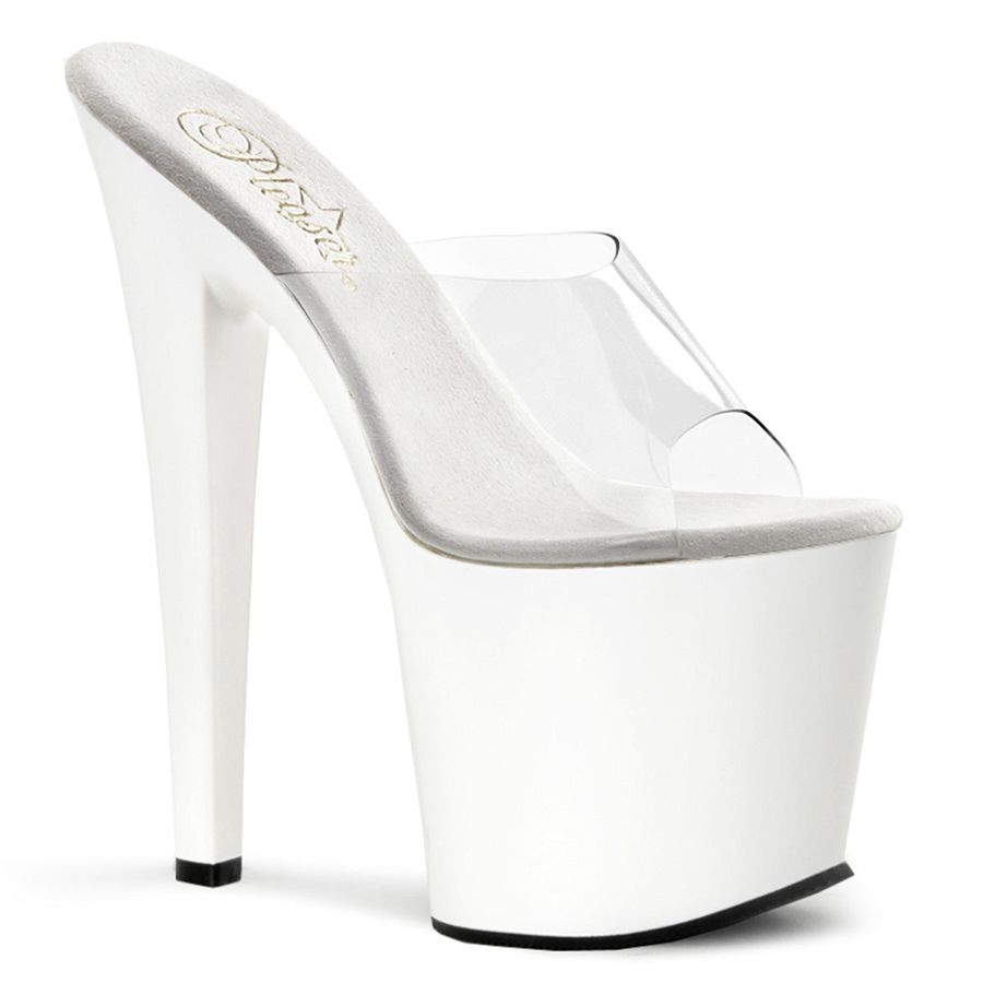 Sandales à Plateforme Pleaser Taboo-701 Blanche Femme | GLK-6503202