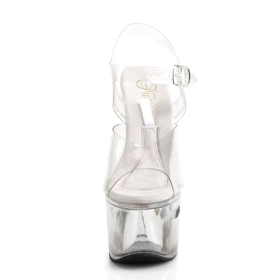 Sandales à Plateforme Pleaser Tipjar-708-2 Clear Femme | HWS-9301499