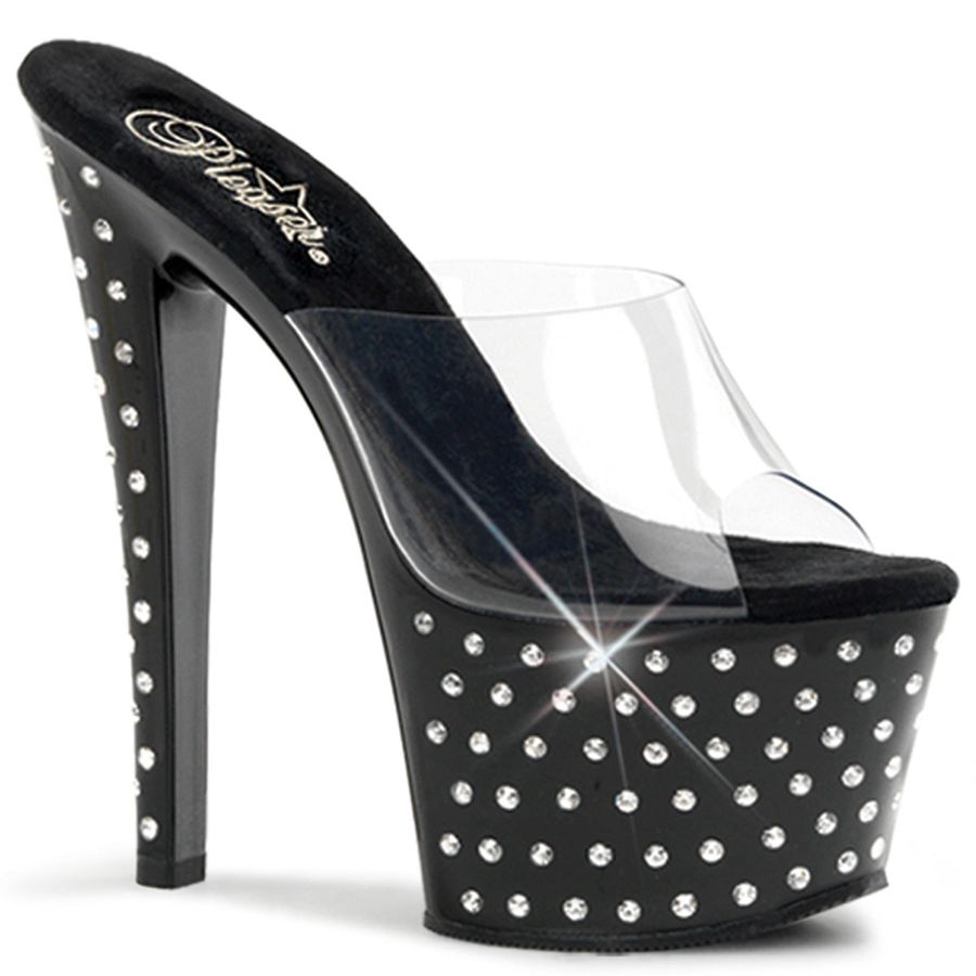 Sandales à Plateforme Pleaser Stardust-701 Noir Femme | WZQ-6584790