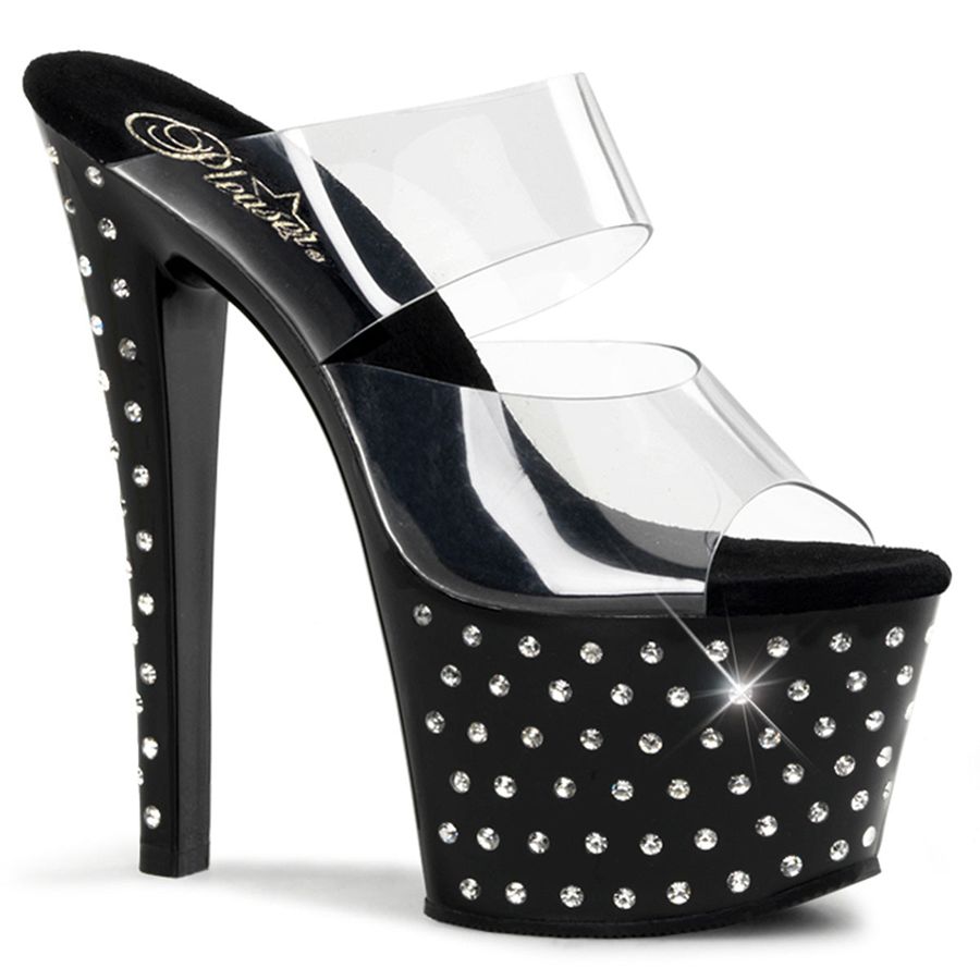 Sandales à Plateforme Pleaser Stardust-702 Noir Femme | LWT-4273997