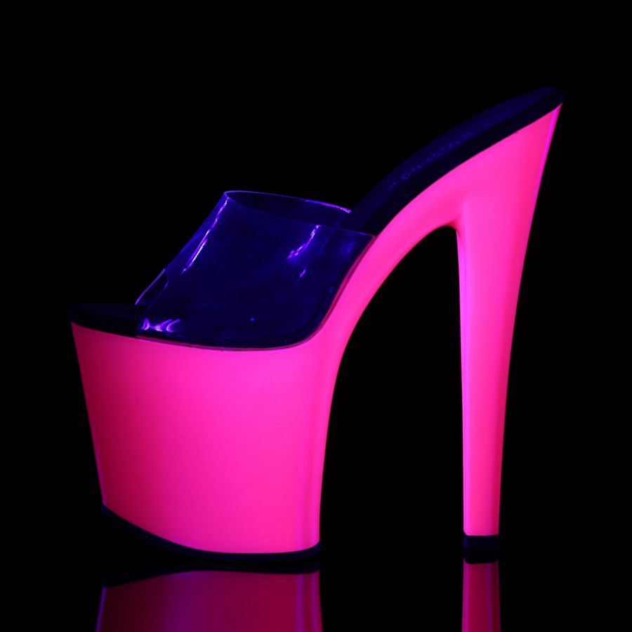 Sandales à Plateforme Pleaser Taboo-701UV Rose Femme | OMR-9280926