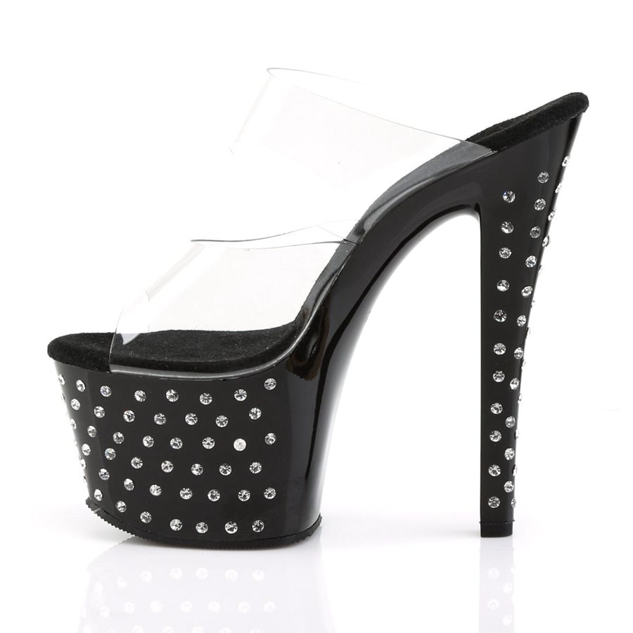 Sandales à Plateforme Pleaser Stardust-702 Noir Femme | LWT-4273997