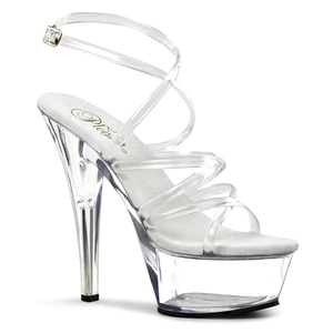 Sandales à Plateforme Pleaser Kiss-206 Clear Femme | IBX-3347692