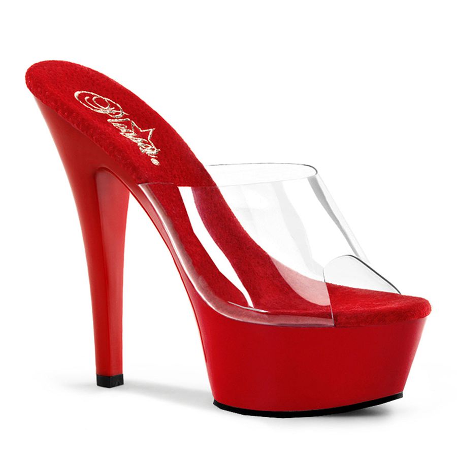 Sandales à Plateforme Pleaser Kiss-201 Rouge Femme | OZJ-9950014