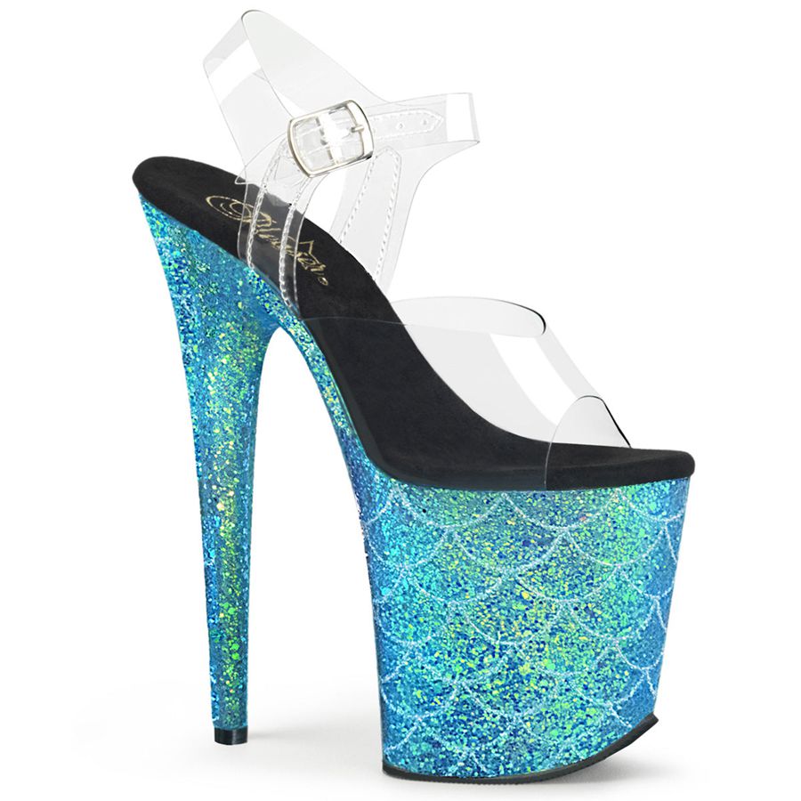 Sandales Bride Cheville Pleaser Flamingo-808MSLG Turquoise Femme | XGN-5259545