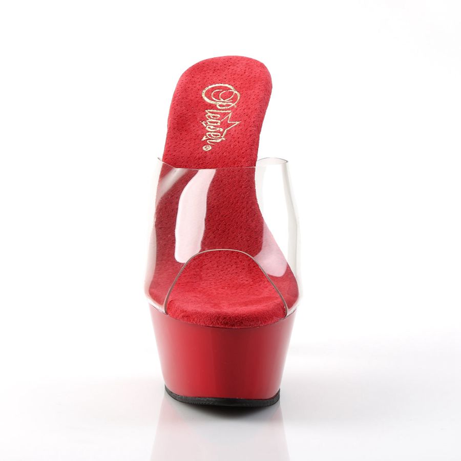 Sandales à Plateforme Pleaser Kiss-201 Rouge Femme | OZJ-9950014