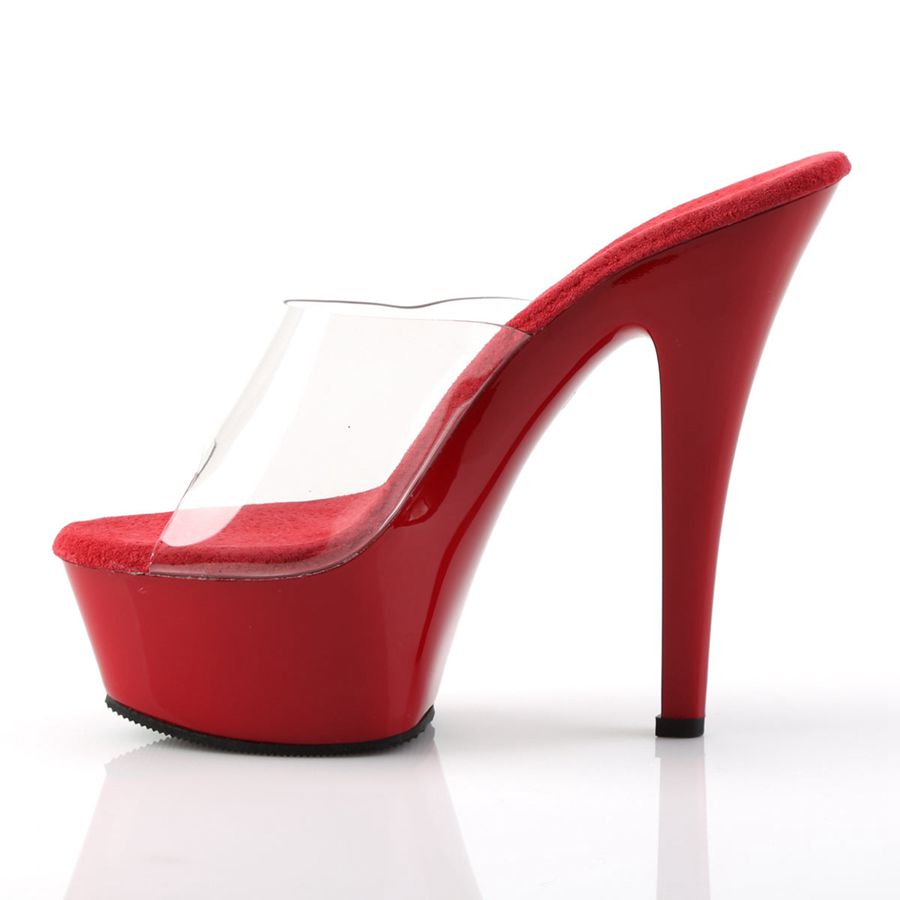 Sandales à Plateforme Pleaser Kiss-201 Rouge Femme | OZJ-9950014