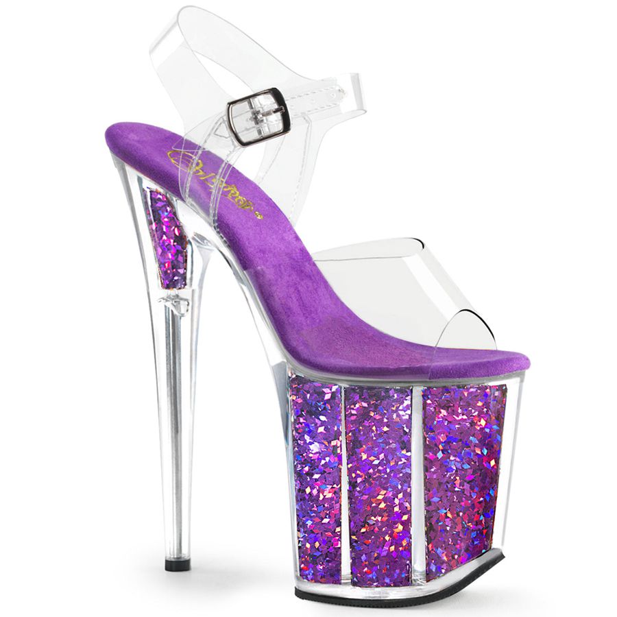 Sandales Bride Cheville Pleaser Flamingo-808GF Violette Femme | TKD-6513770