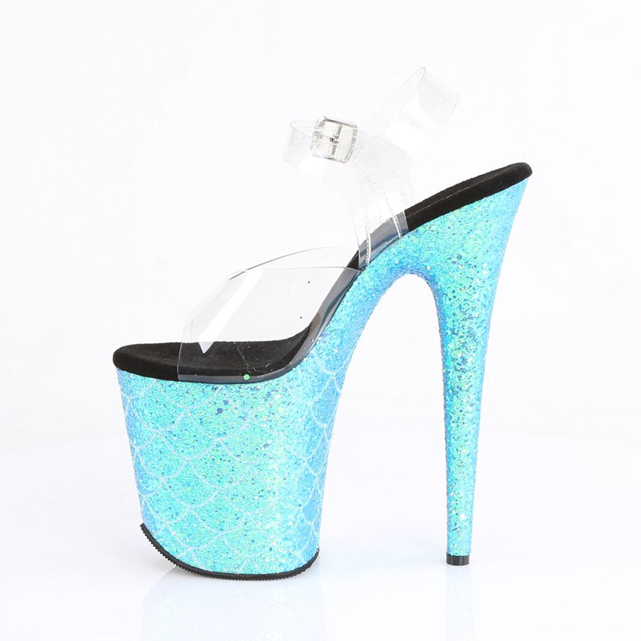 Sandales Bride Cheville Pleaser Flamingo-808MSLG Turquoise Femme | XGN-5259545