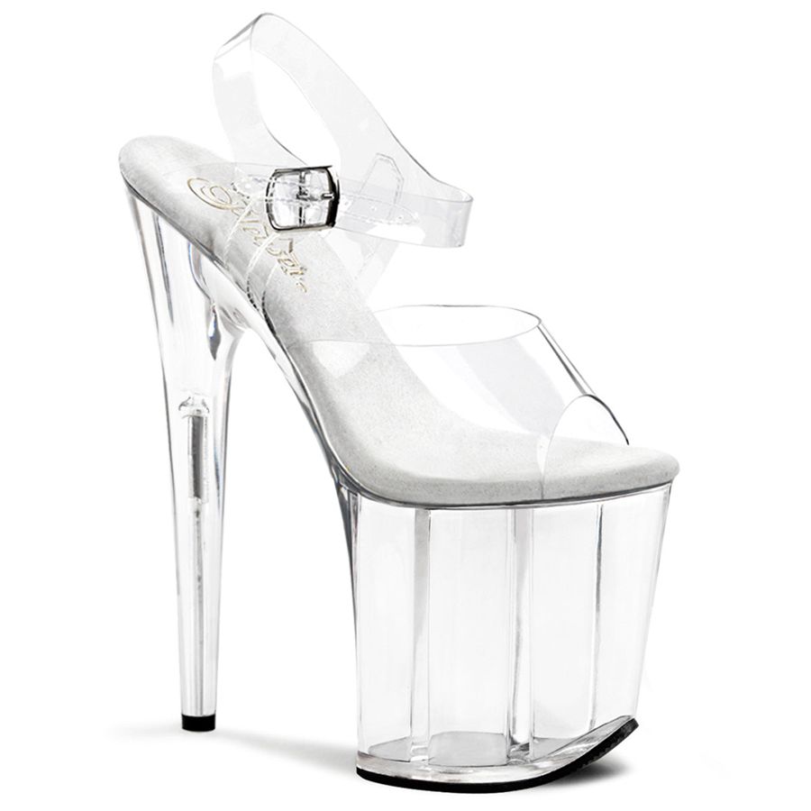 Sandales Bride Cheville Pleaser Flamingo-808 Clear Femme | BLX-5744578