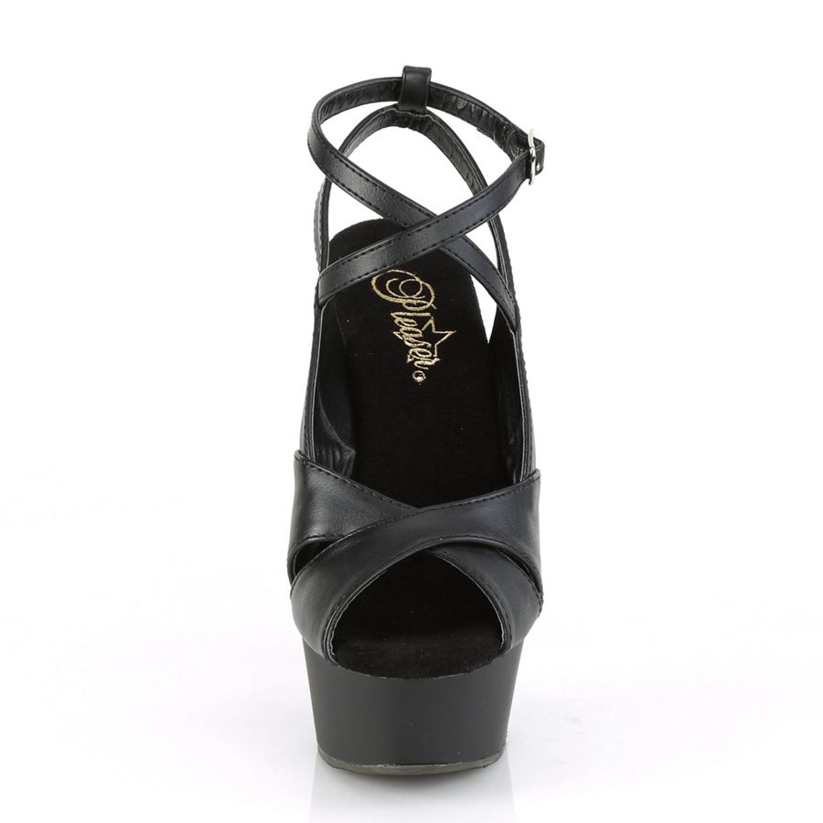 Sandales Bride Cheville Pleaser Delight-632 Noir Femme | PXW-6541595