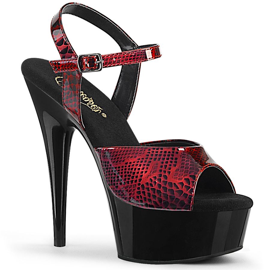 Sandales Bride Cheville Pleaser Delight-609SP Rouge Femme | BPS-5831656