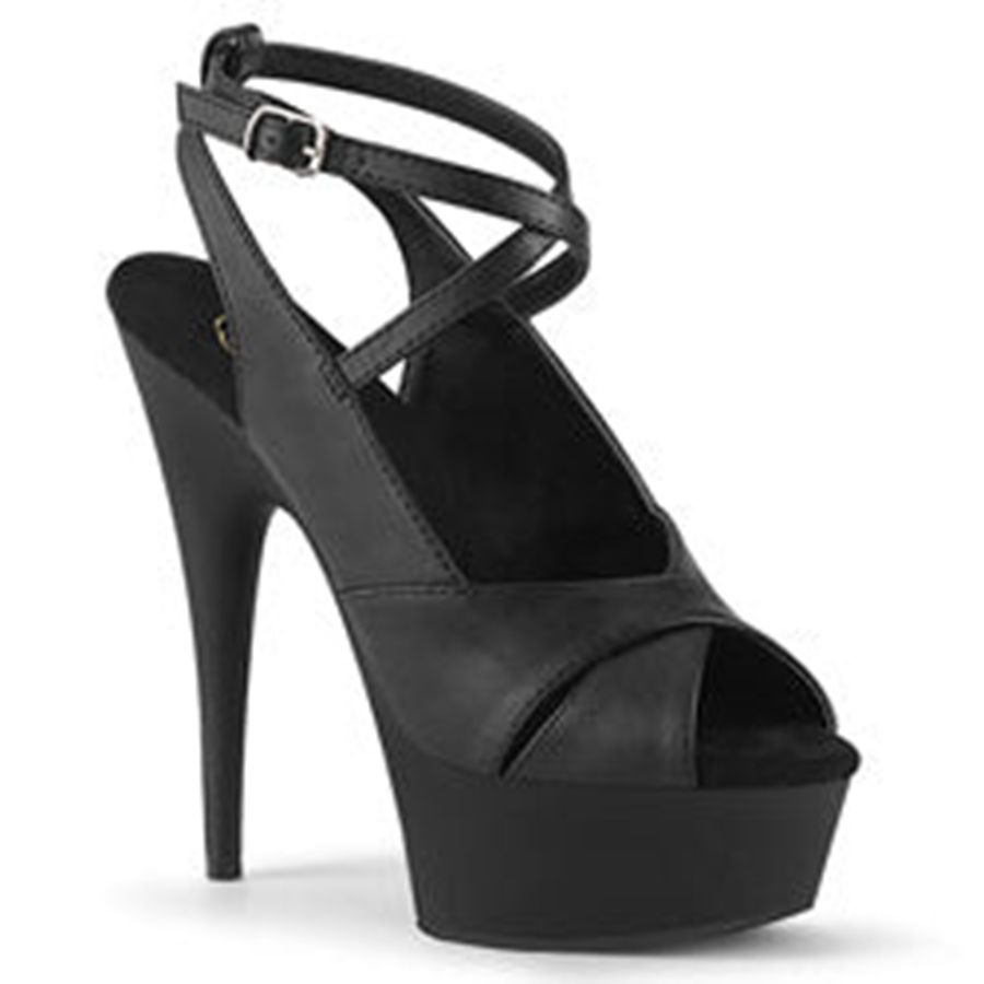 Sandales Bride Cheville Pleaser Delight-632 Noir Femme | PXW-6541595