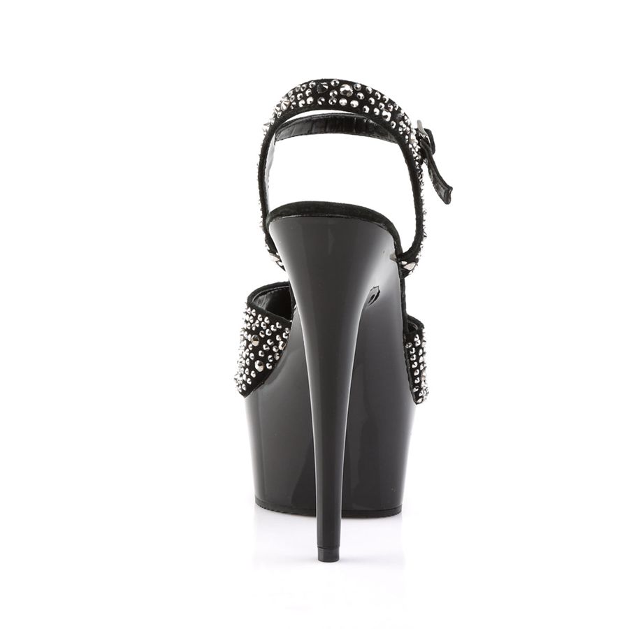 Sandales Bride Cheville Pleaser Delight-609RS Noir Femme | YBV-2523245