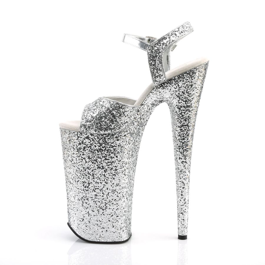 Sandales Bride Cheville Pleaser Beyond-010LG Argent Femme | YWN-2924422